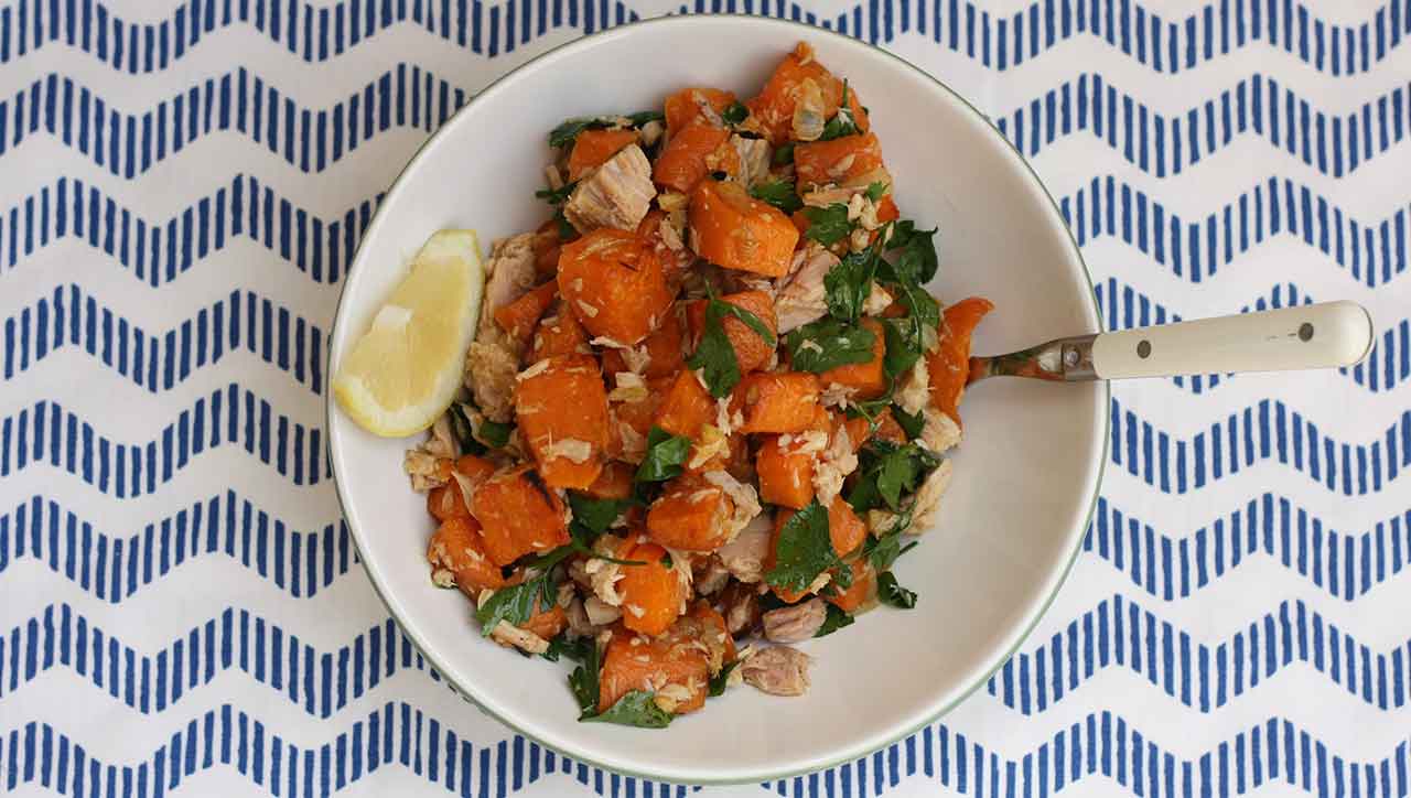 süßkartoffel thunfisch salat-rezept