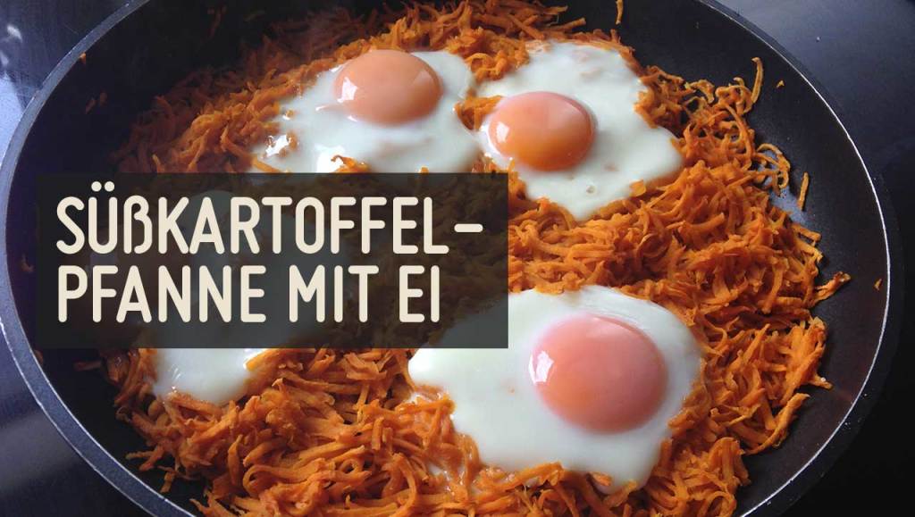 Schnelle Suesskartoffelpfanne Ei