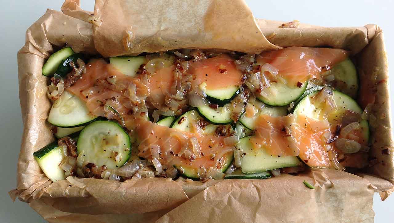 Zucchini-Lachs-Auflauf