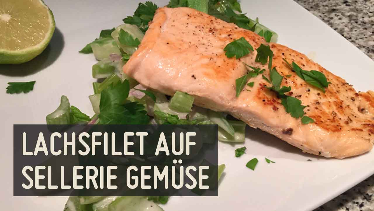 lachsfilet auf sellerie