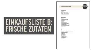 Einkaufsliste B: frische Zutaten