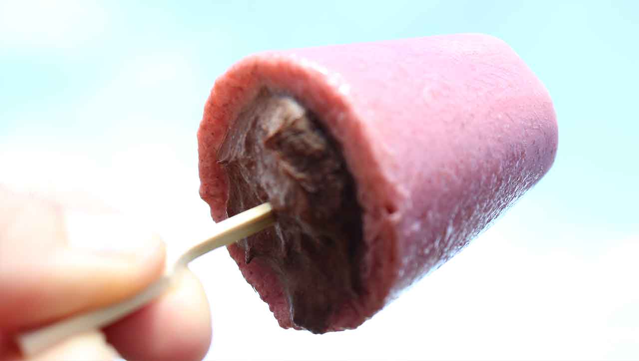 Gefülltes Schoko Erdbeer Eis