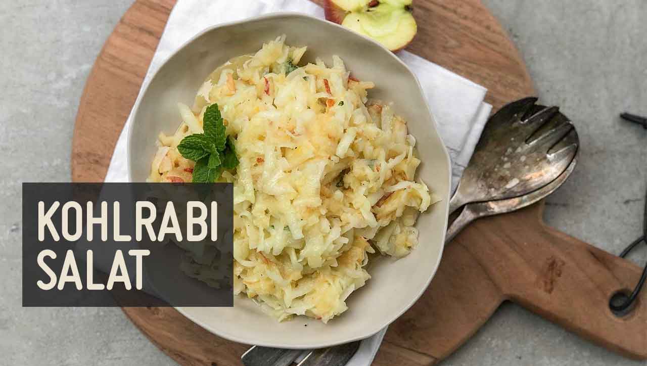 Frischer Kohlrabisalat mit Apfel und Minze - Paleo360.de